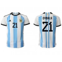 Argentinien Paulo Dybala #21 Fußballbekleidung Heimtrikot WM 2022 Kurzarm